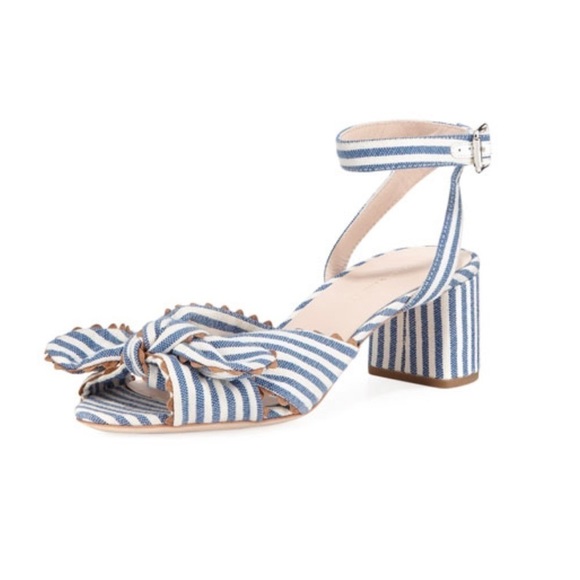 Loeffler Randall Jill Knotted Striped Sandal in Blue White Size 7 - Picture 8 of 8